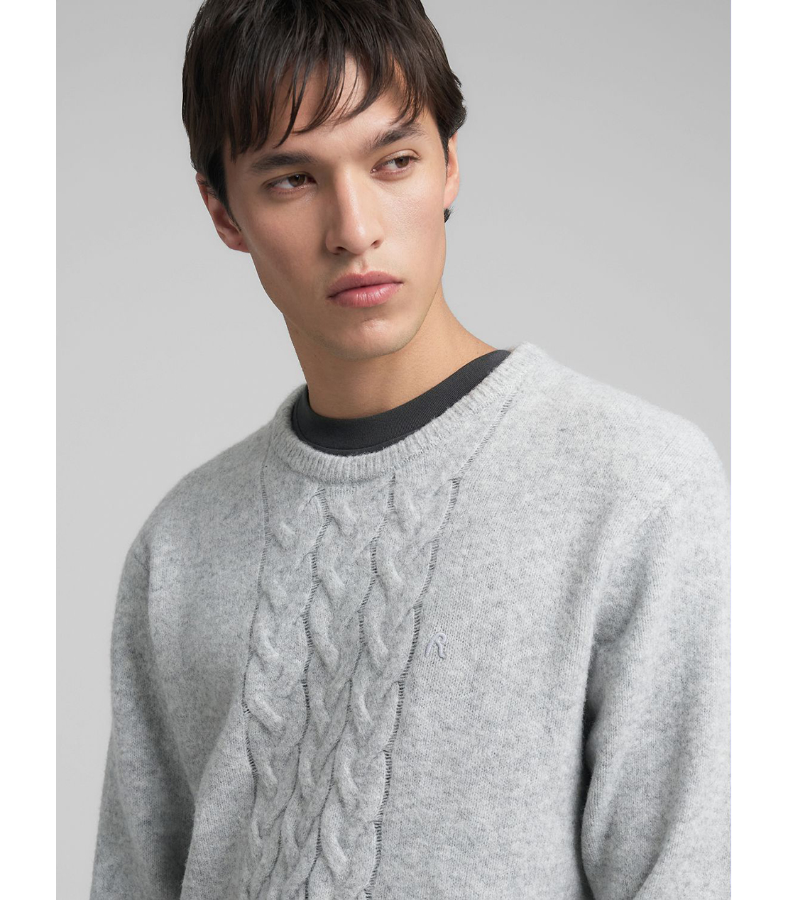 リサイクルファブリッククルーネックニット 詳細画像 メランジグレー 5